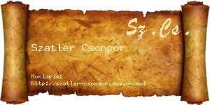Szatler Csongor névjegykártya